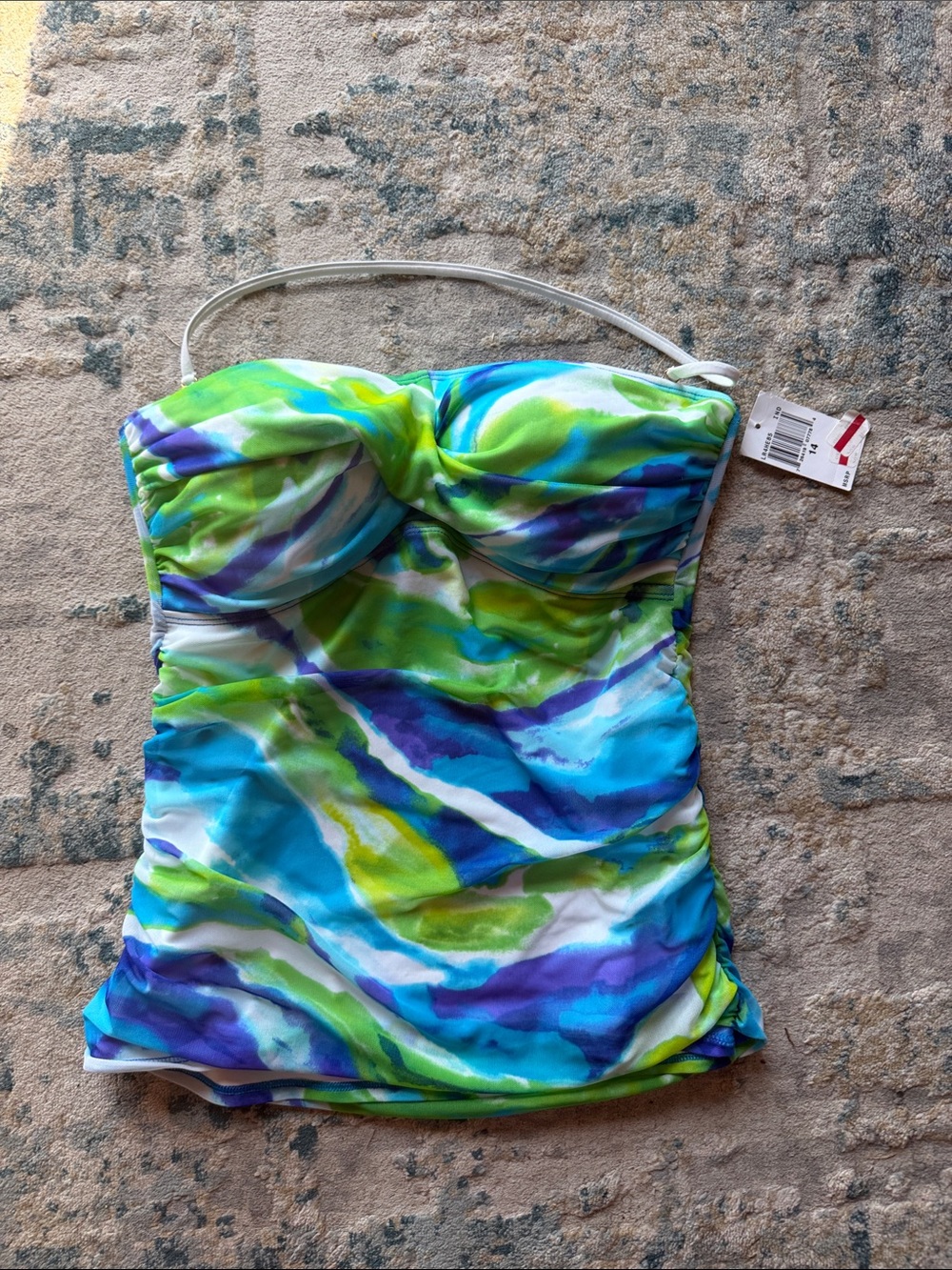 Ralph Lauren Blue Green Purple Multicolor Bandeau Swim Top
